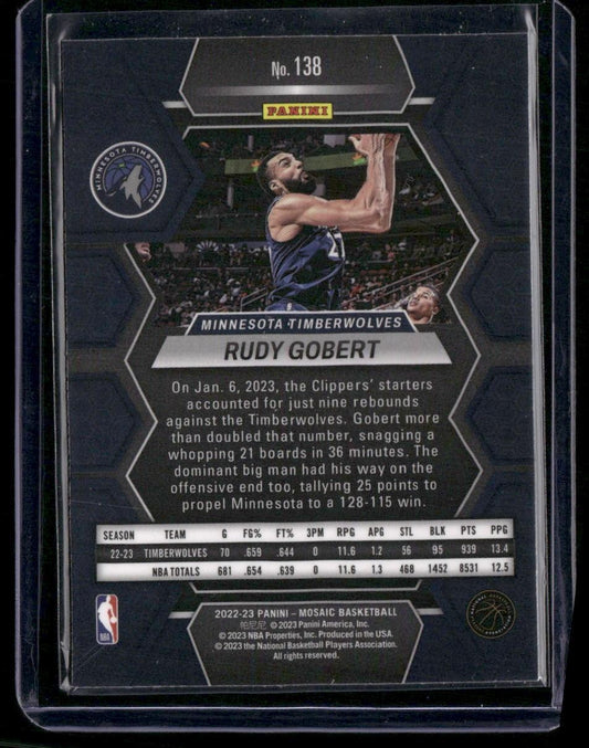 2022-23 Panini Mosaic #138 Rudy Gobert