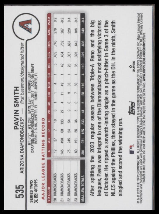 2024 Topps #535 Pavin Smith