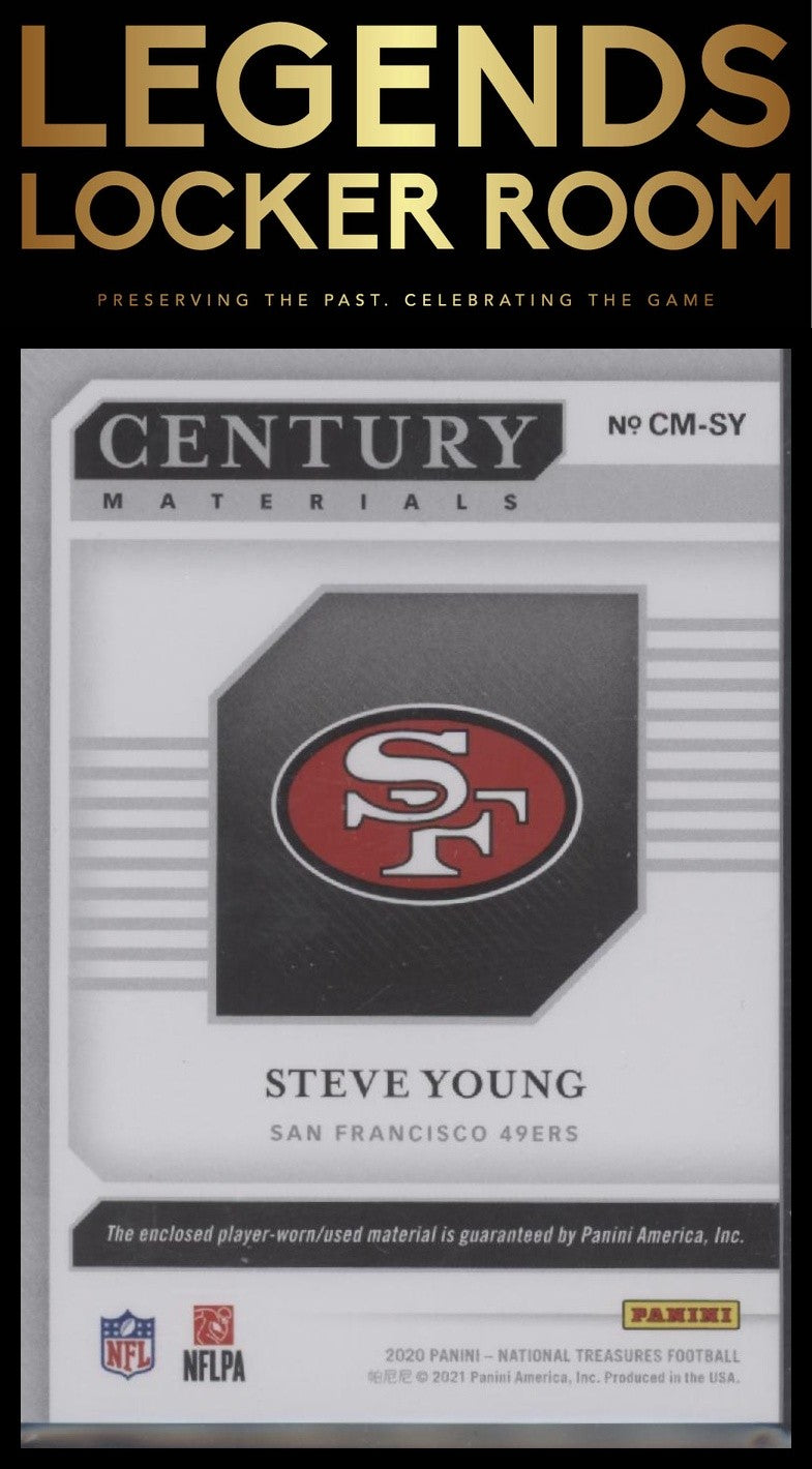 2020 Panini National Treasures #CM-SY Steve Young Century Materials #/49