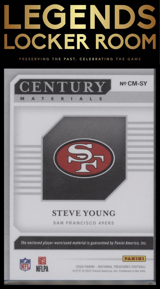 2020 Panini National Treasures #CM-SY Steve Young Century Materials #/49