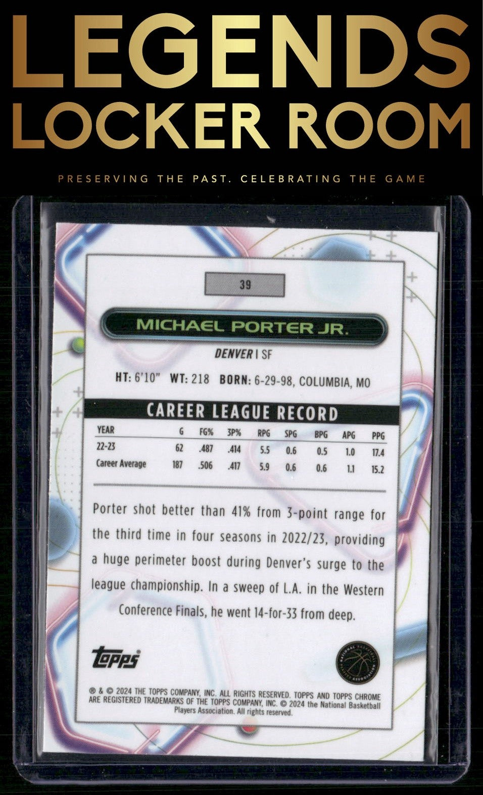 2023-24 Topps Chrome Cosmic #39 Michael Porter Jr.