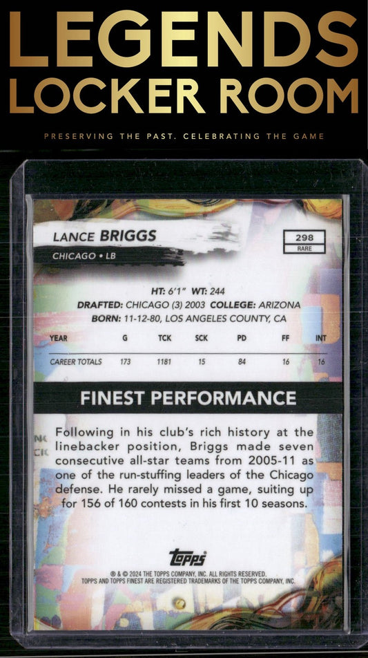 2024 Finest #298 Lance Briggs Gold Refractor #/20