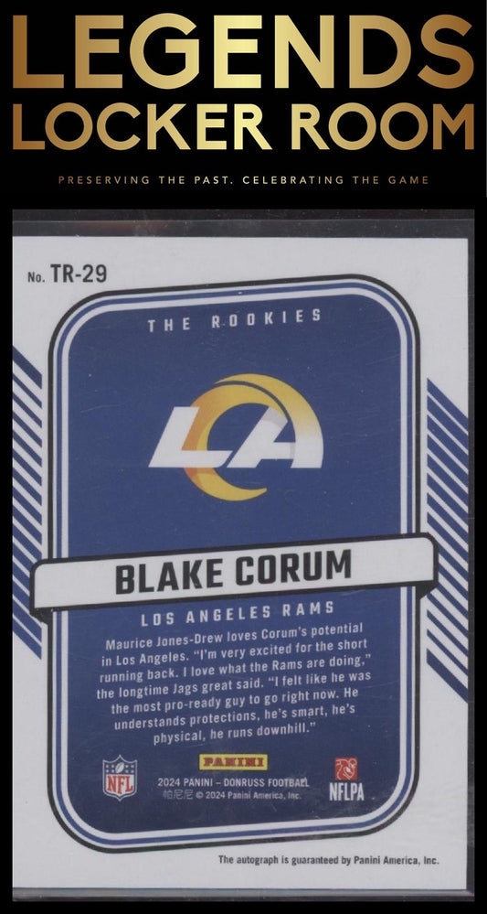2024 Donruss #TR-29 Blake Corum The Rookies Autographs #/299