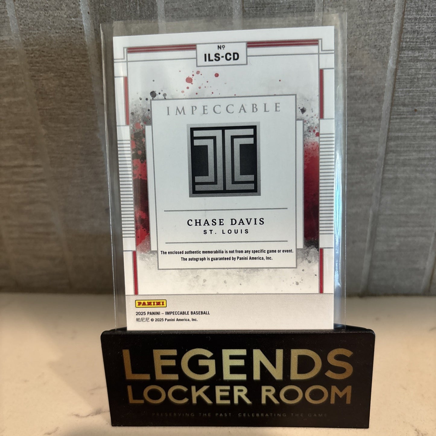 2025 Panini Impeccable Chase Davis Impeccable Lumber Signatures /99
