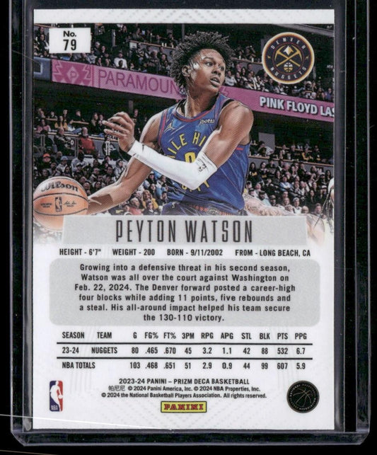 2023-24 Panini Prizm Deca #79 Peyton Watson
