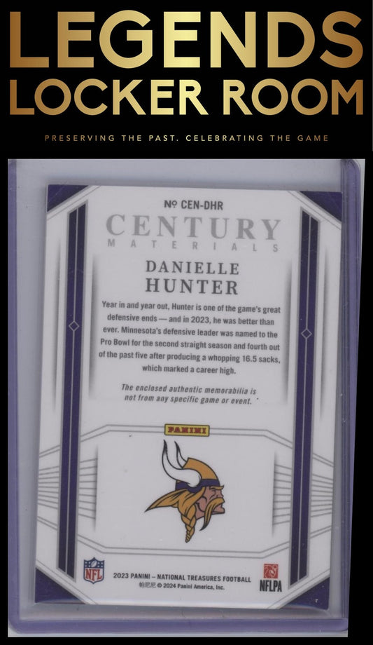 2023 Panini National Treasures #CEN-DHR Danielle Hunter Century Materials #/99