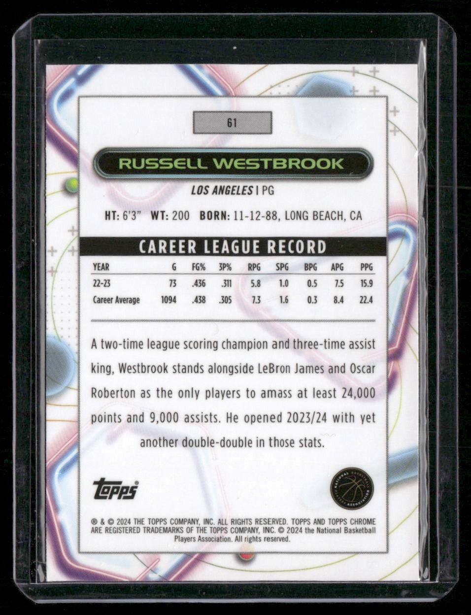2023-24 Topps Chrome Cosmic #61 Russell Westbrook