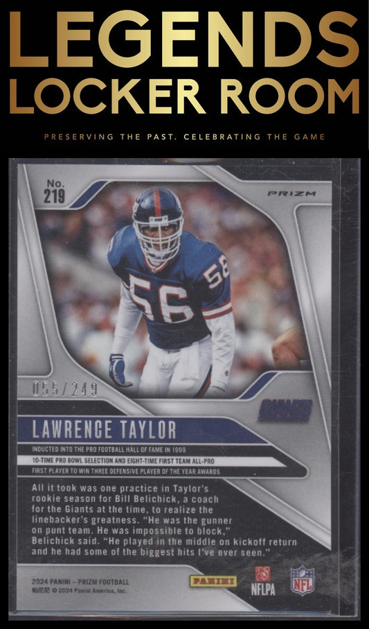 2024 Panini Prizm #219 Lawrence Taylor Orange #/249