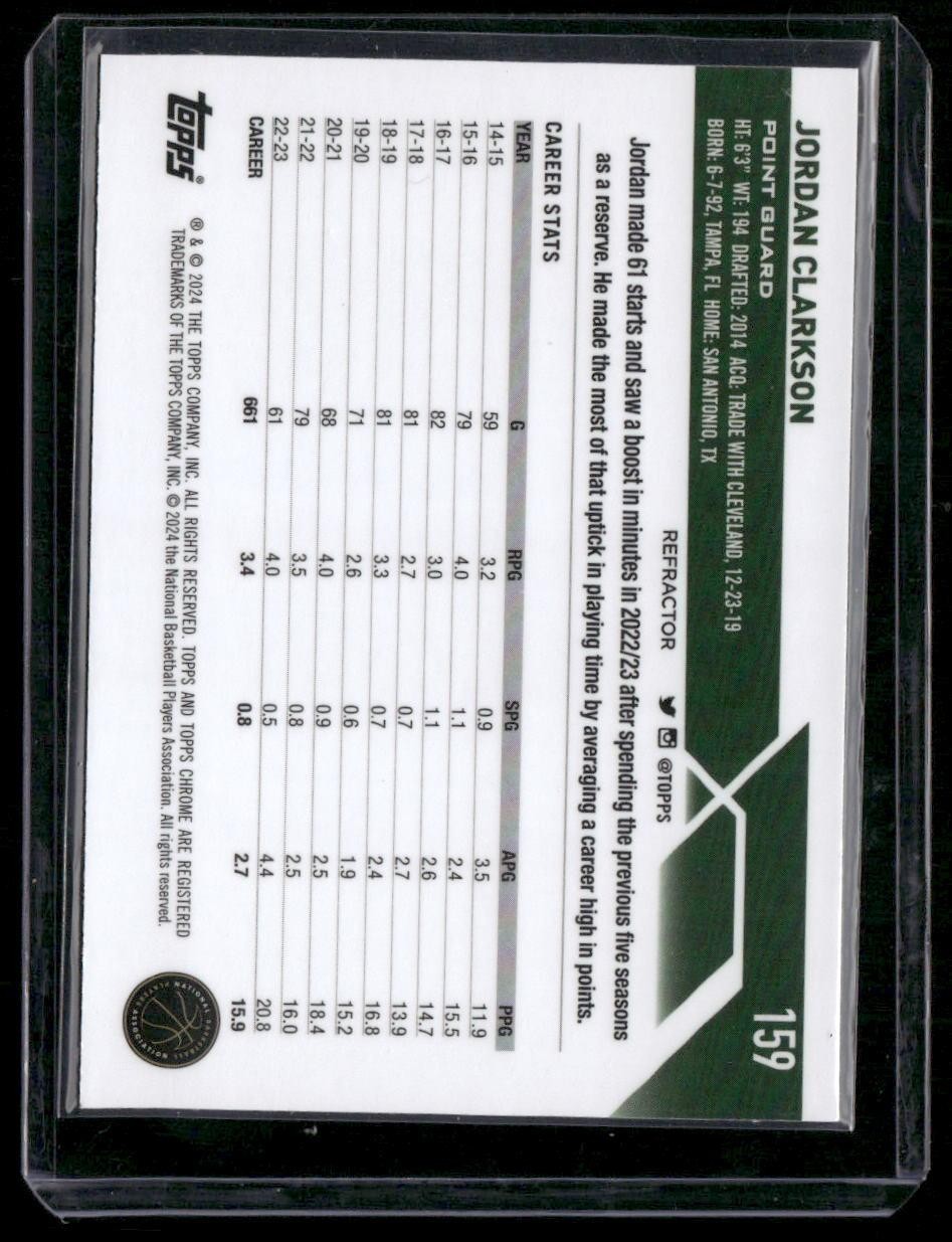 2023-24 Topps Chrome #159 Jordan Clarkson Refractors