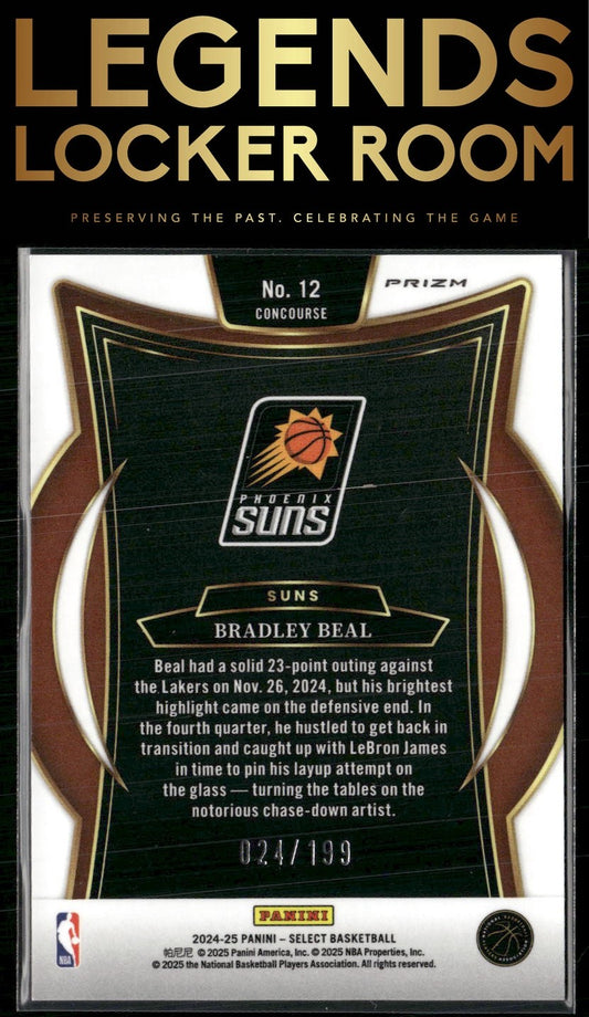 2024-25 Panini Select #12 Bradley Beal Red Prizm #/199
