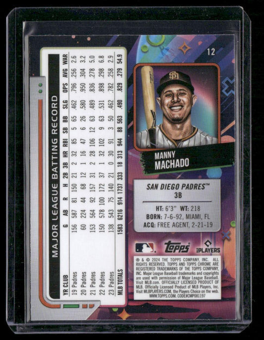 2024 Topps Chrome Cosmic #12 Manny Machado