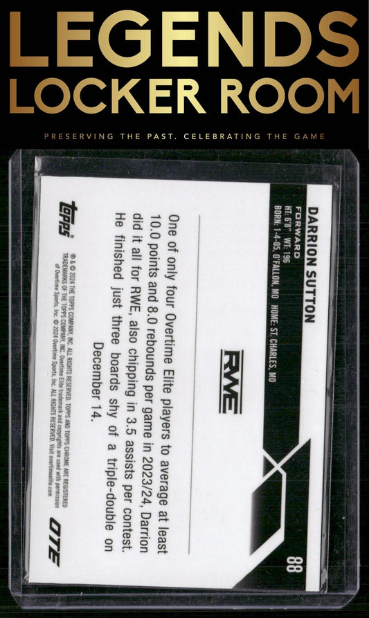 2023-24 Topps Chrome Overtime Elite #88 Darrion Sutton