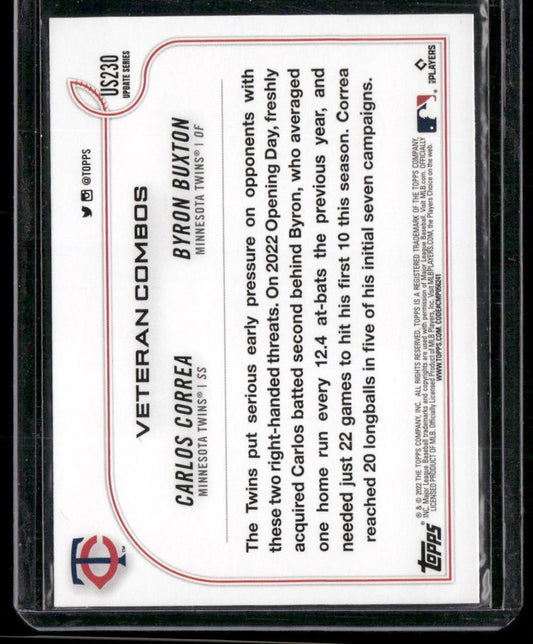 2022 Topps Update #US230 Stars Collide (Carlos Correa / Byron Buxton)