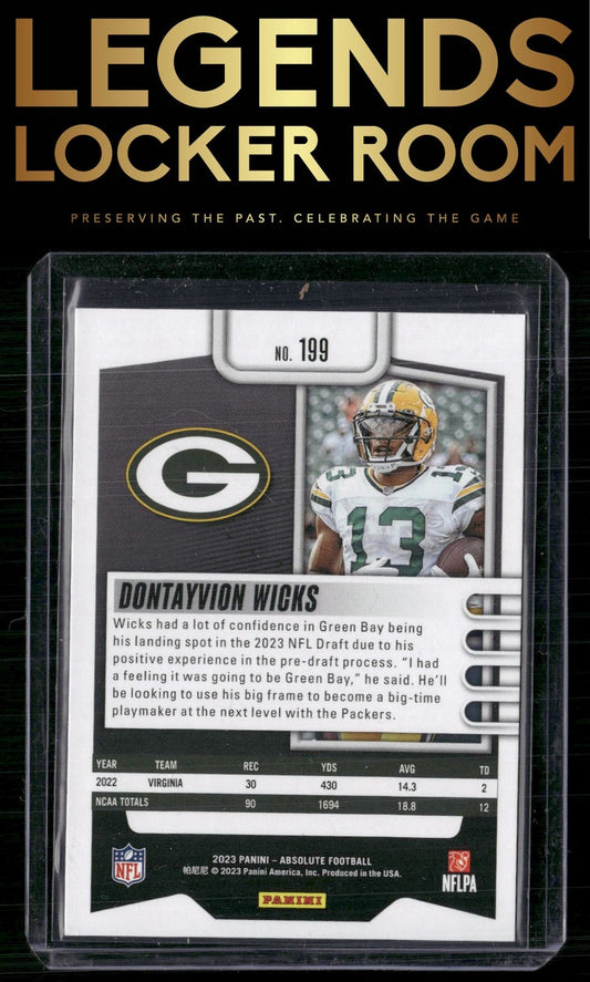 2023 Panini Absolute #199 Dontayvion Wicks
