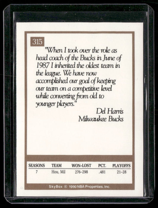 1990-91 SkyBox #315 Del Harris