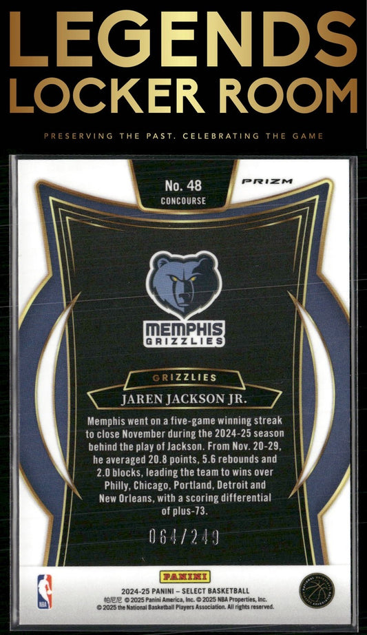 2024-25 Panini Select #48 Jaren Jackson Jr. Blue Scope Prizm #/249