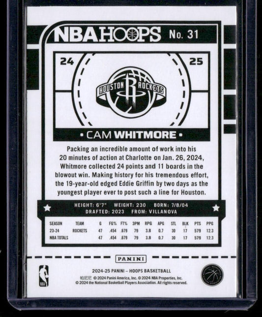 2024-25 Hoops #31 Cam Whitmore