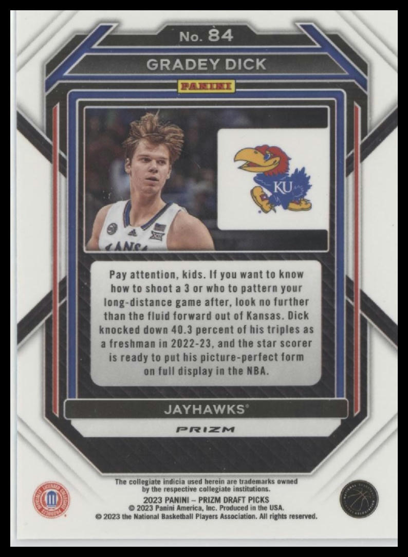 2023 Panini Prizm Draft Picks #84 Gradey Dick Silver