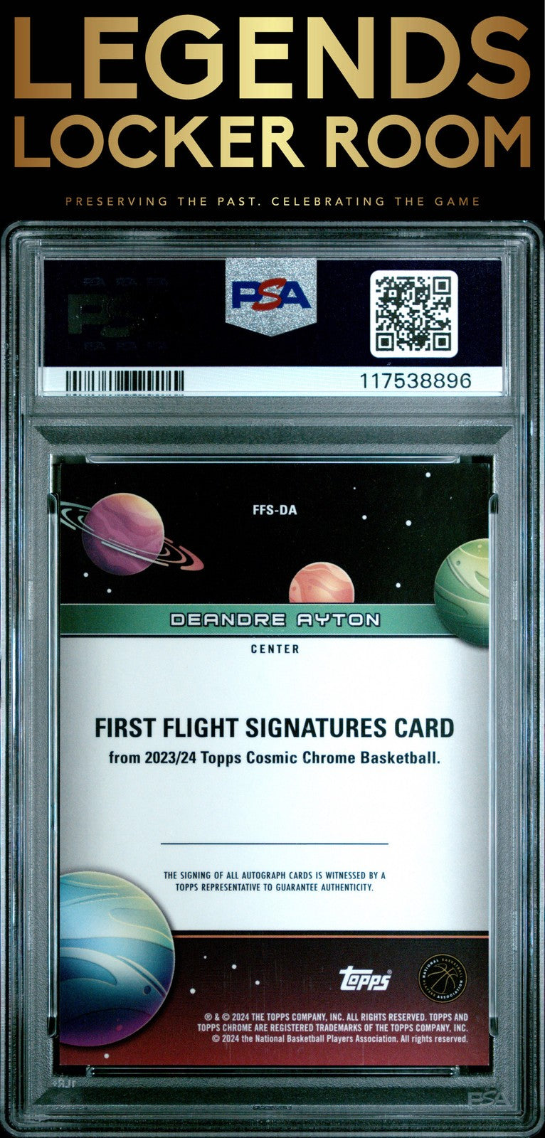 2023 Topps Cosmic Chrome First Flight Signatures Deandre Ayton 3/5 PSA 10
