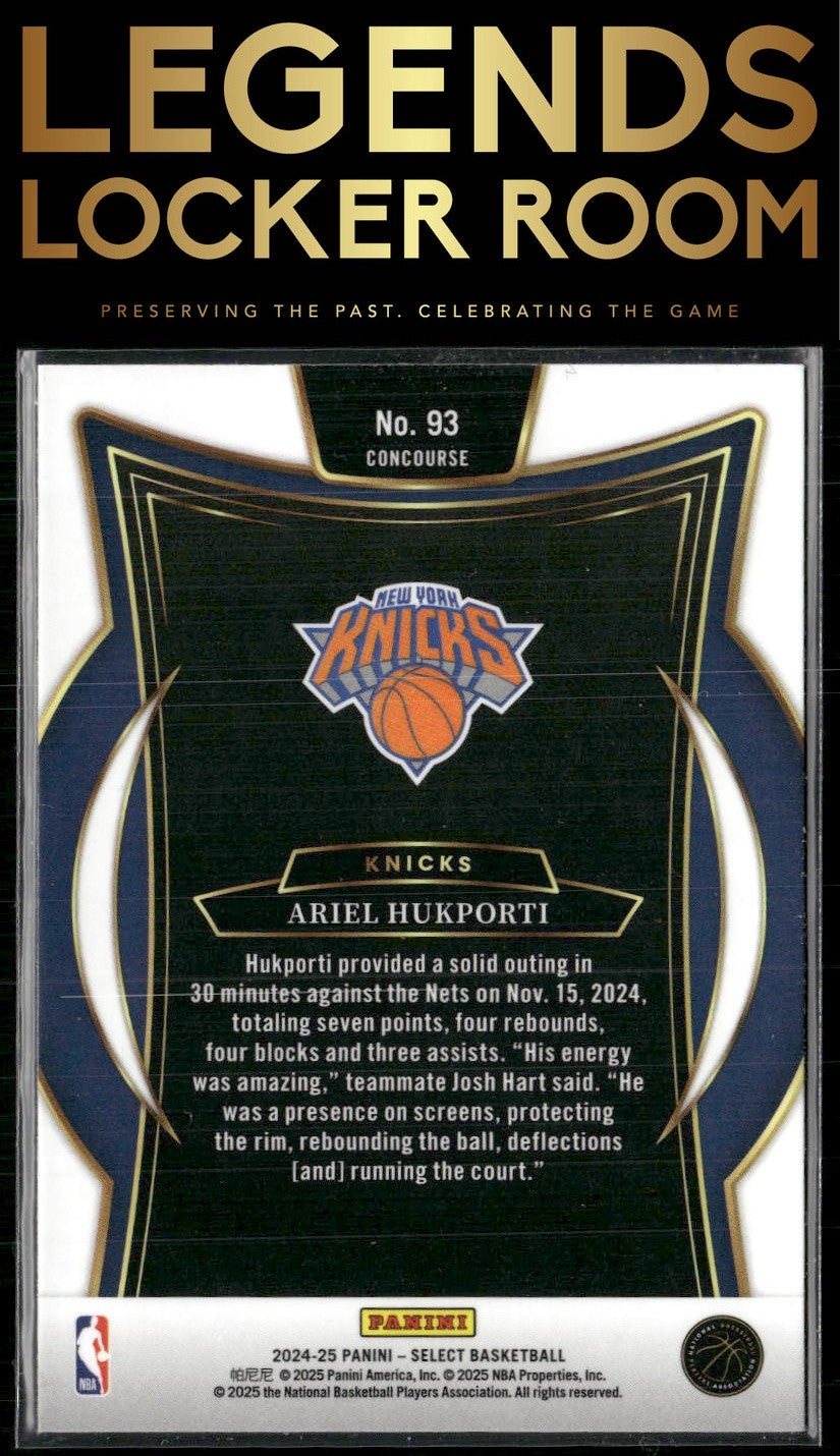 2024-25 Panini Select #93 Ariel Hukporti