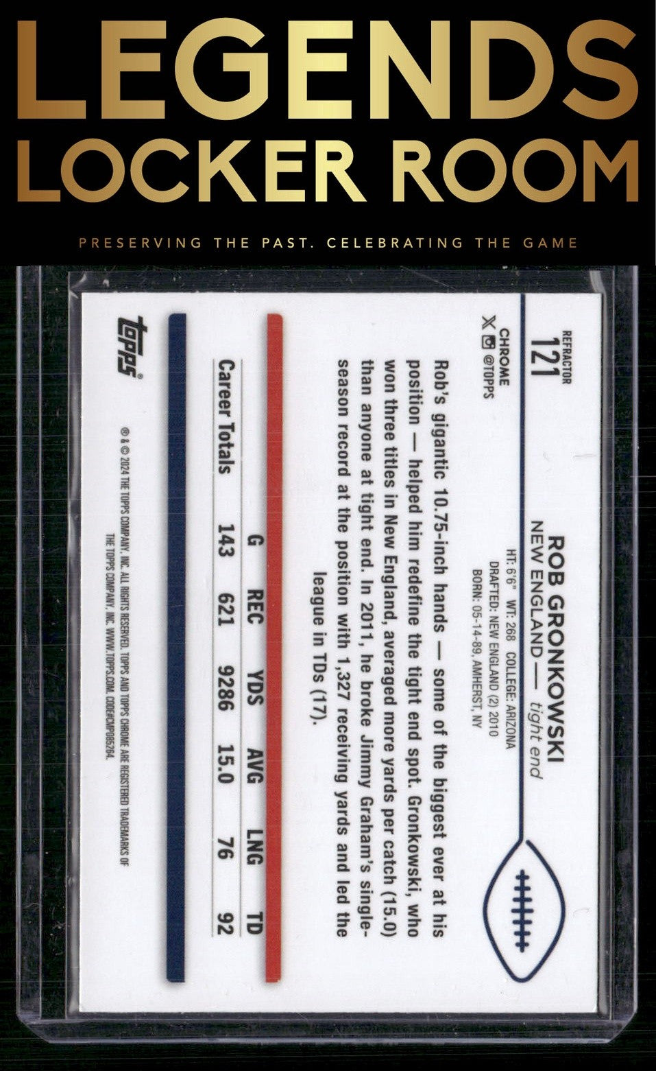 2024 Topps Chrome #121 Rob Gronkowski Refractor