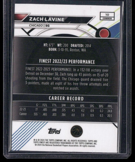 2023-24 Finest #10 Zach LaVine Gold Geometric Refractors #/50