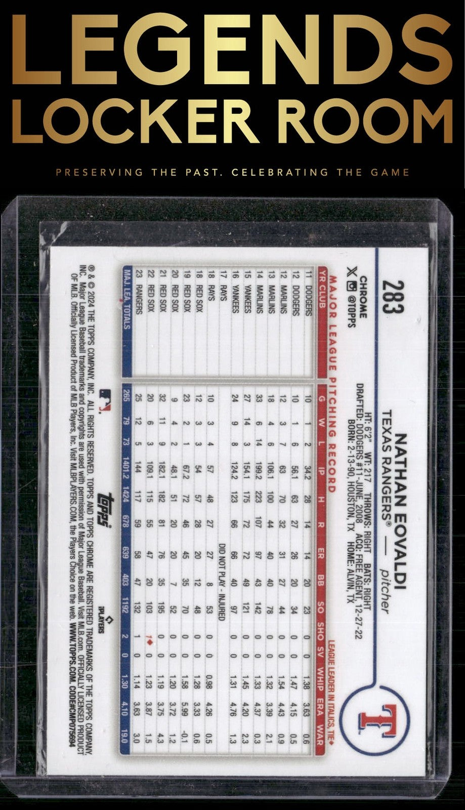 2024 Topps Chrome #283 Nathan Eovaldi