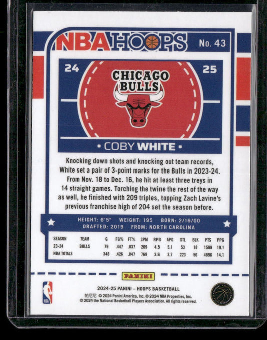 2024-25 Hoops #43 Coby White Premium Prizms Silver