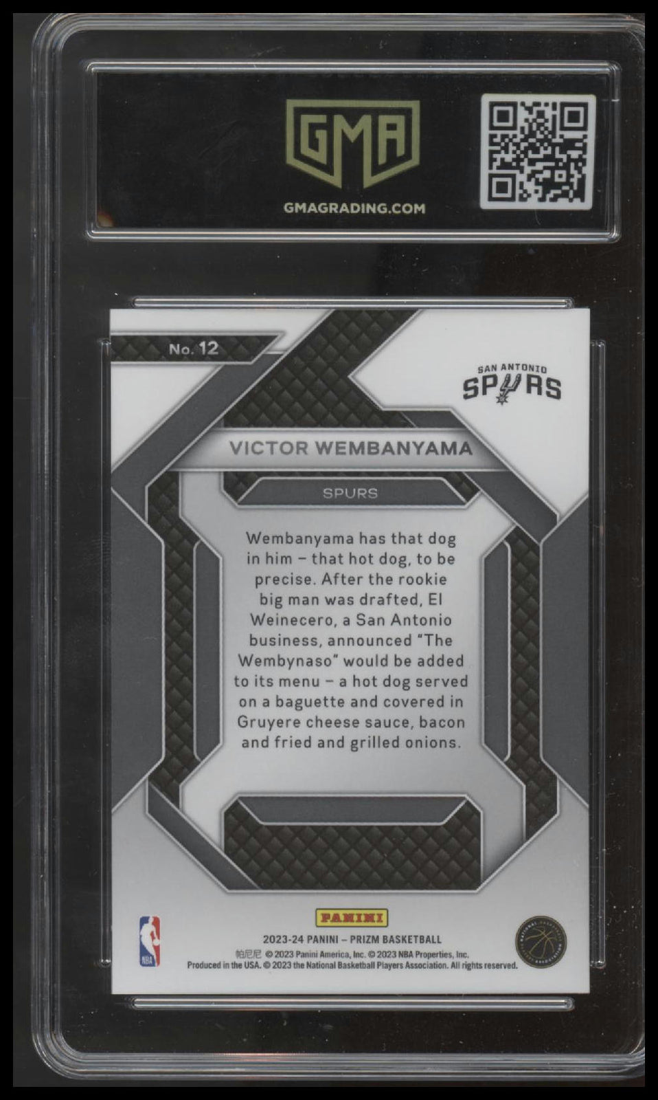 2023-24 Panini Prizm #12 Victor Wembanyama Emergent
