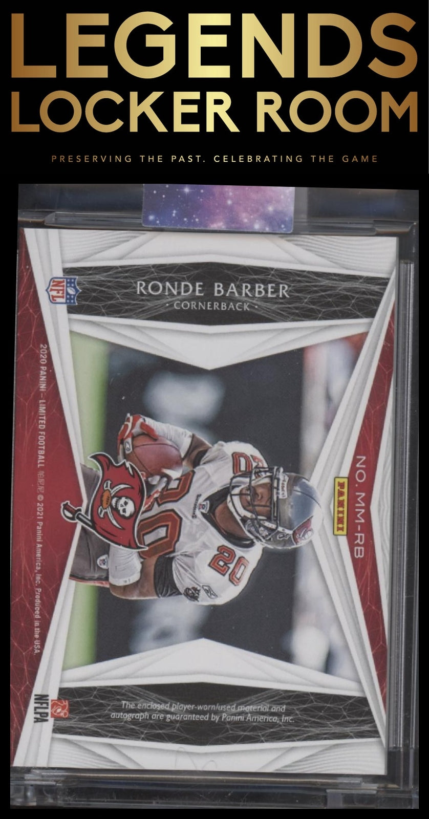 2020 Panini Limited #MM-RB Ronde Barber Material Monikers #/49