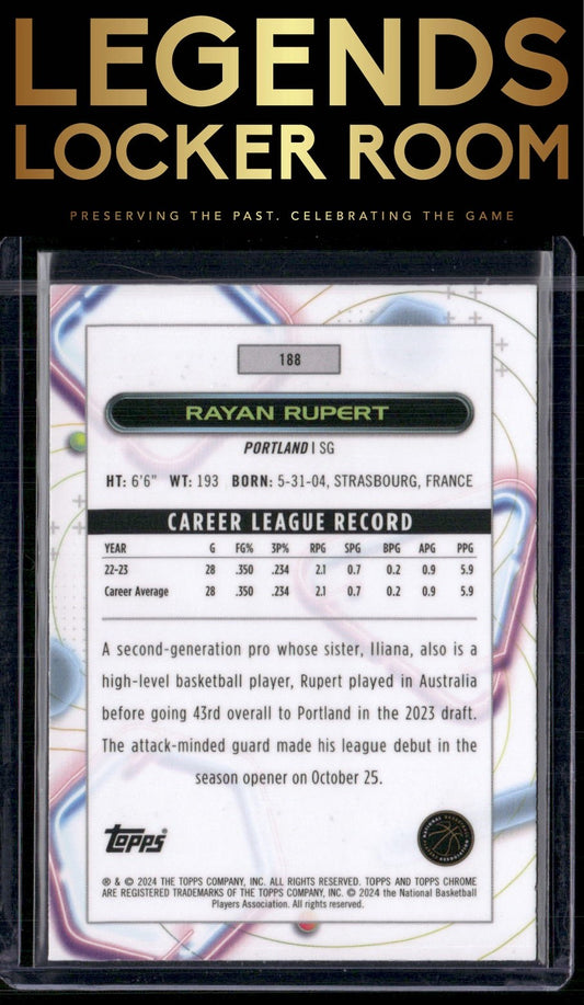 2023-24 Topps Chrome Cosmic #188 Rayan Rupert