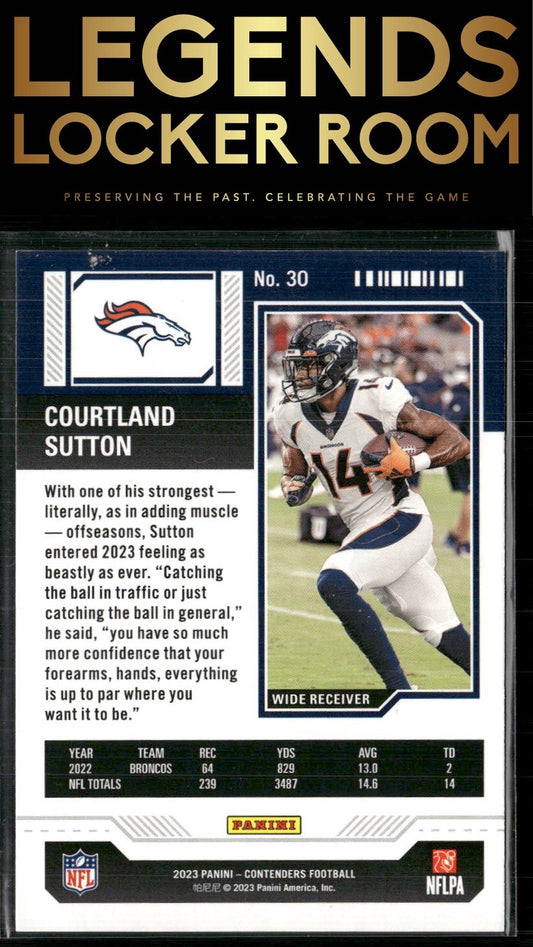 2023 Panini Contenders #30 Courtland Sutton Game Ticket Red