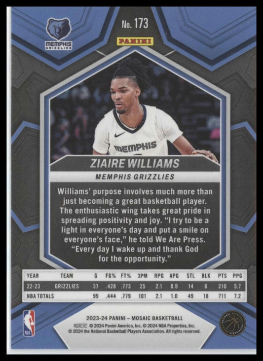 2023-24 Panini Mosaic #173 Ziaire Williams