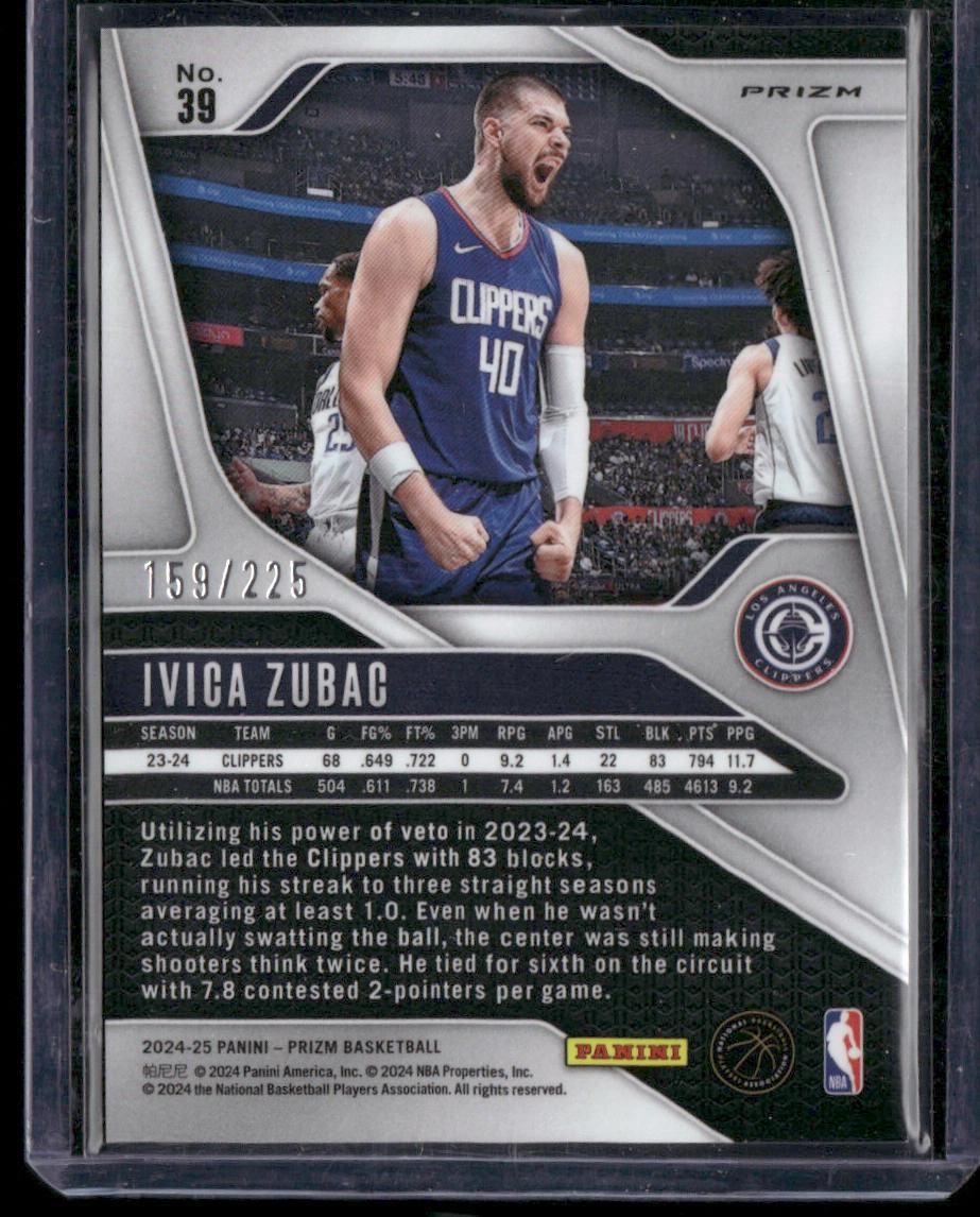 2024-25 Panini Prizm #39 Ivica Zubac Prizms Basketball #/225
