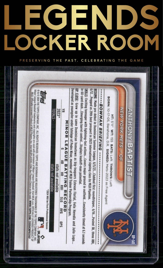 2024 Bowman #BP-141 Anthony Baptist Prospects