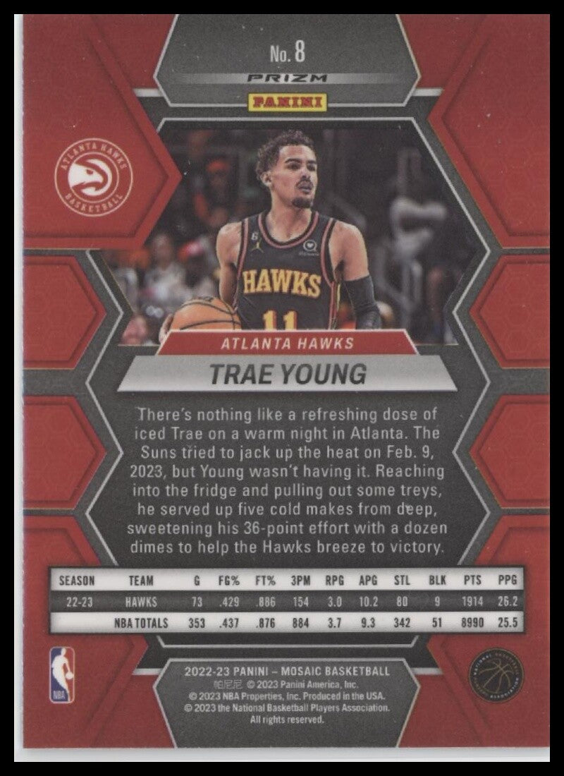 2022-23 Panini Mosaic #8 Trae Young Green