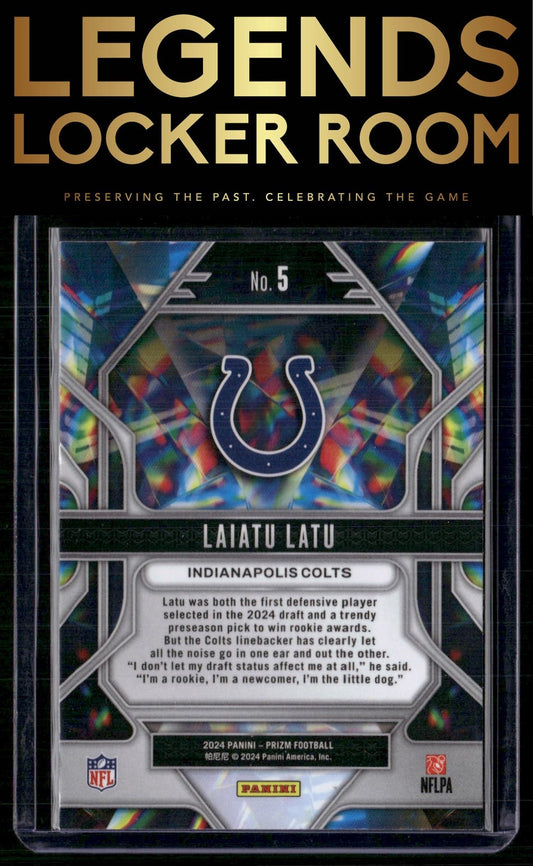 2024 Panini Prizm #5 Laiatu Latu Prizmatic