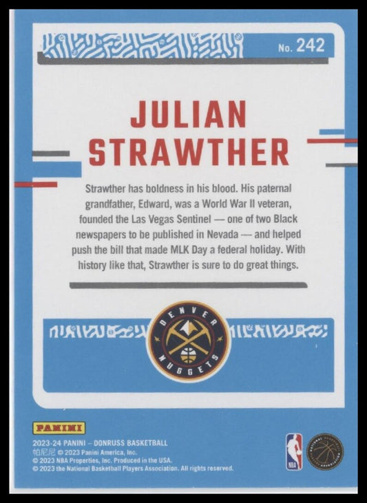 2023-24 Donruss #242 Julian Strawther