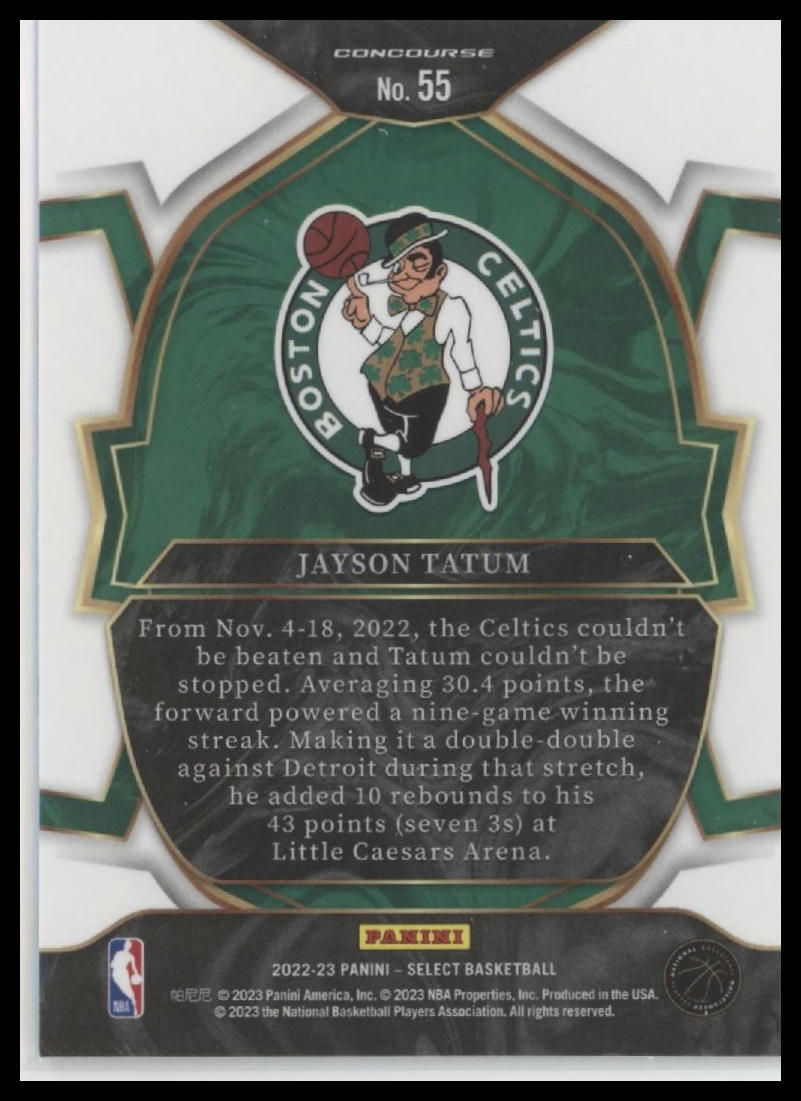 2022-23 Panini Select #55 Jayson Tatum Blue (Retail Base)