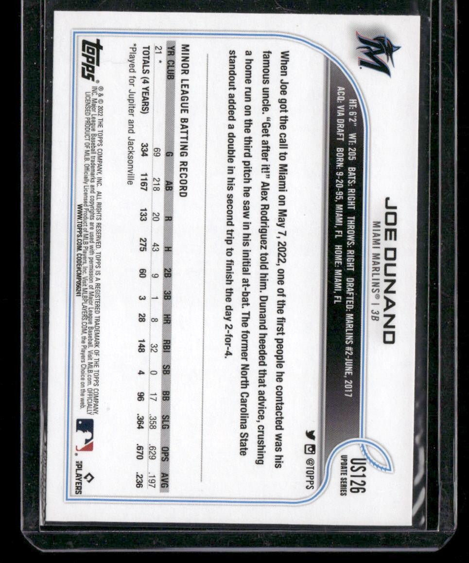 2022 Topps Update #US126 Joe Dunand