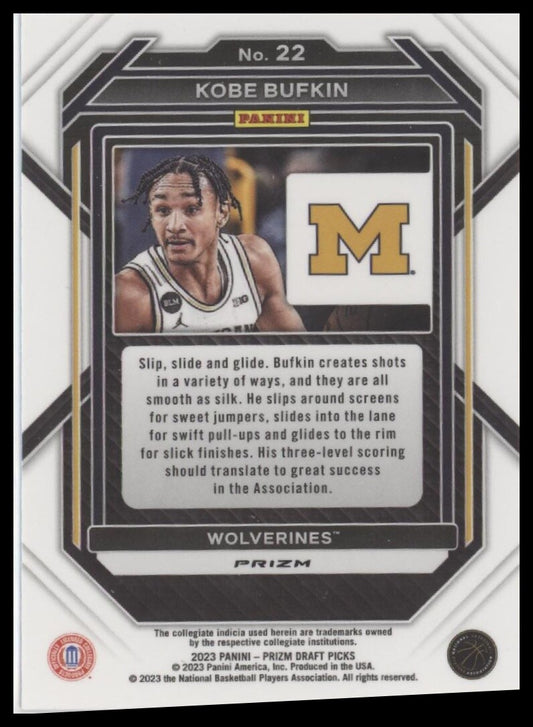2023 Panini Prizm Draft Picks #22 Kobe Bufkin Red Ice