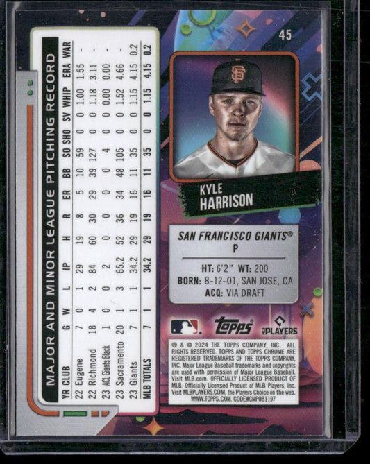2024 Topps Chrome Cosmic #45 Kyle Harrison