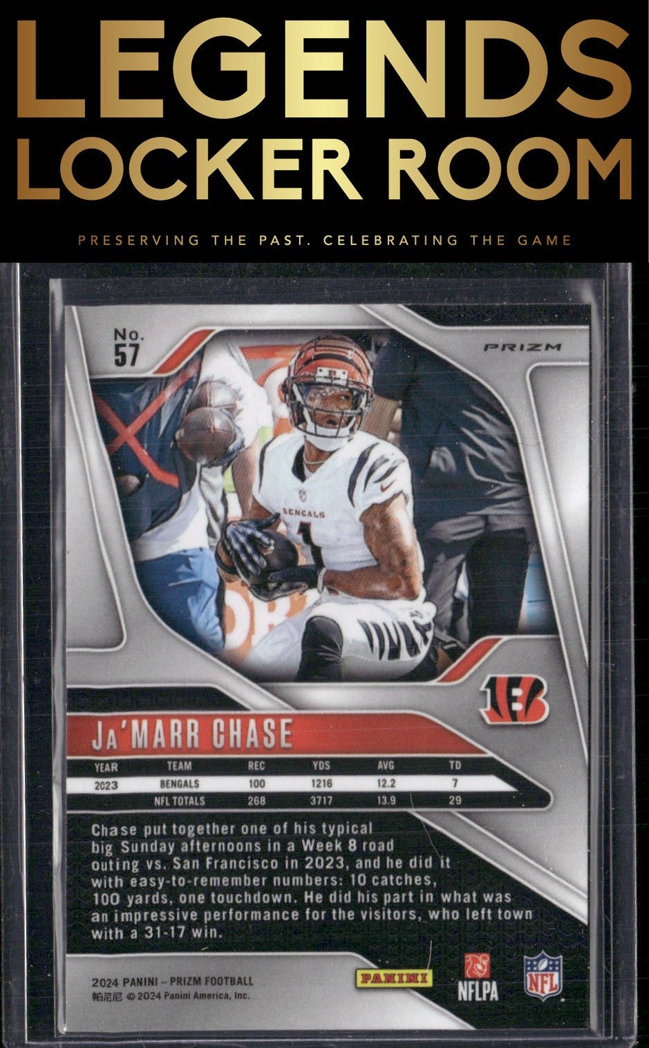 2024 Panini Prizm #57 Ja'Marr Chase Choice Blue Yellow and Green