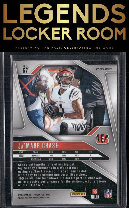 2024 Panini Prizm #57 Ja'Marr Chase Choice Blue Yellow and Green