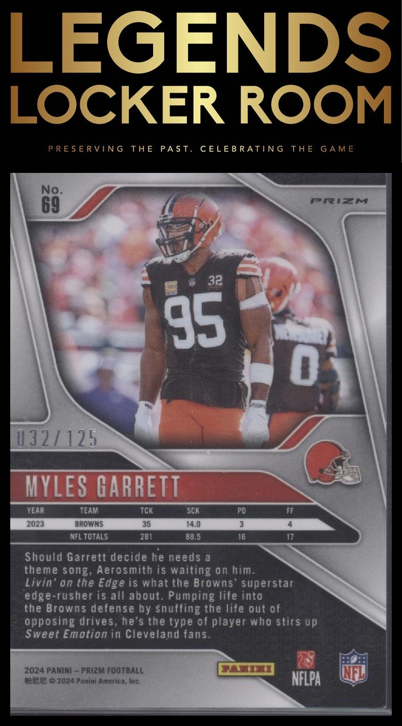 2024 Panini Prizm #69 Myles Garrett Purple #/125
