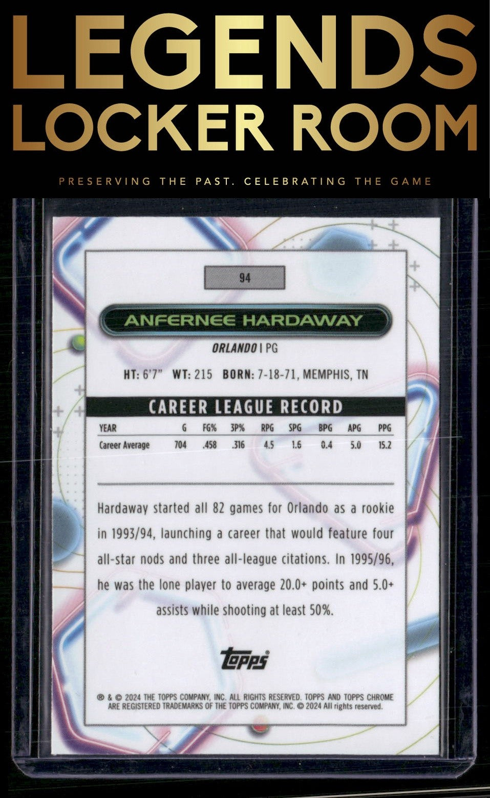 2023-24 Topps Chrome Cosmic #94 Anfernee Hardaway