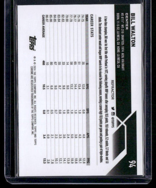 2023-24 Topps Chrome #94 Bill Walton Refractors