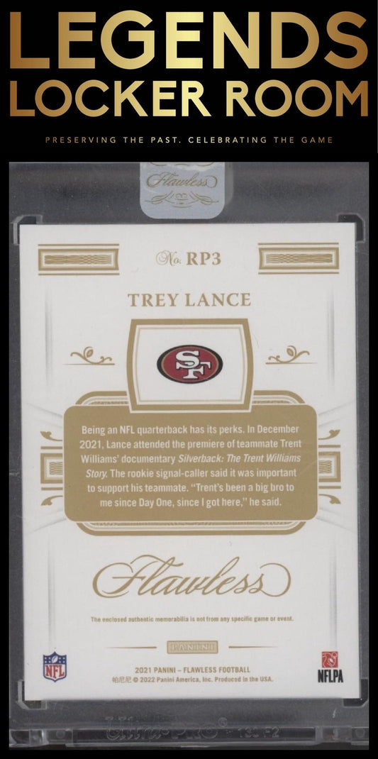 2021 Panini Flawless #RP3 Trey Lance Rookie Patches Silver #/20