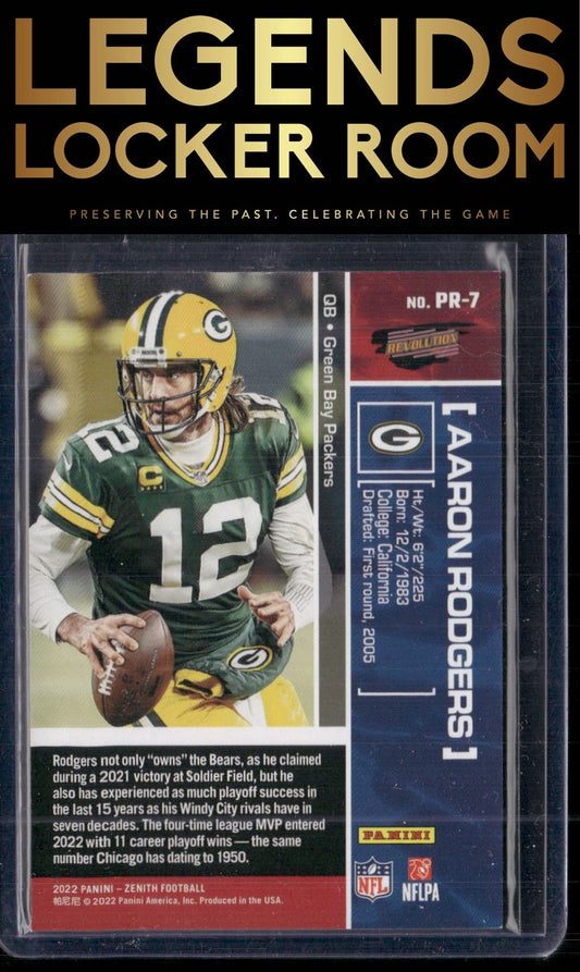 2022 Zenith #PR-7 Aaron Rodgers Pacific Revolution