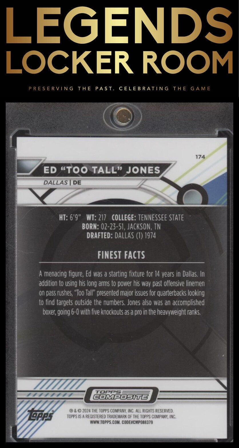 2023 Topps Composite #174 Ed "Too Tall" Jones Finest Blue Refractor #/199